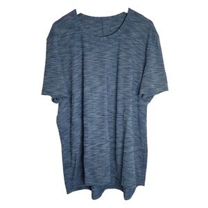 Lululemon Pulse Slub Shirt‎ Men's XXL Short Sleeve Rulu Heather Blue